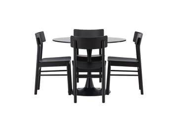 Glade Matgrupp + 4 stolar Rektangulär - Svart - Products - Möbler - Bord & matgrupp - Matgrupp