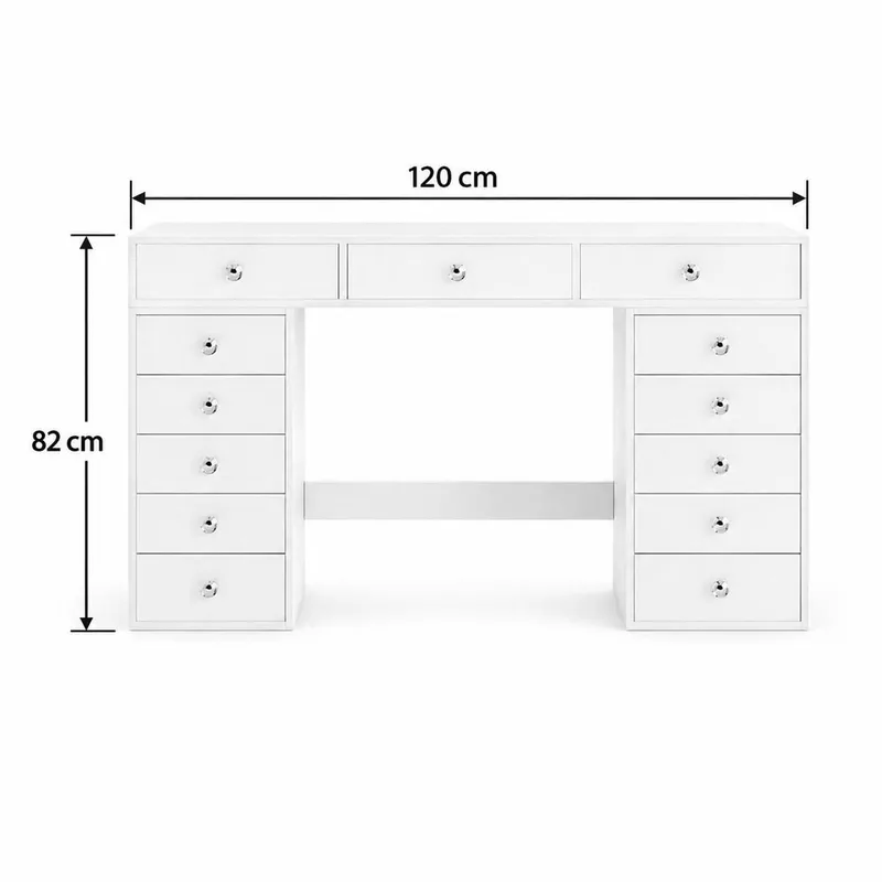 Glow Stort sminkbord utan spegel - Förvaring med lådor 120 cm - Vit - Products - Möbler - Bord & matgrupp - Sminkbord & toalettbord