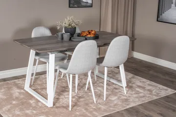 Inca Matgrupp Förlängningsbar 160 cm Rektangulär med 4 Polar stolar - Ljusgrå - Products - Möbler - Bord & matgrupp - Matgrupp
