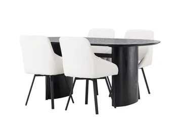 Isolde Matgrupp 180 cm Oval med 4 Rosie stolar - Beige - Products - Möbler - Bord & matgrupp - Matgrupp
