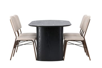 Isolde Matgrupp 180 cm Oval med 4 Seda stolar - Beige - Products - Möbler - Bord & matgrupp - Matgrupp