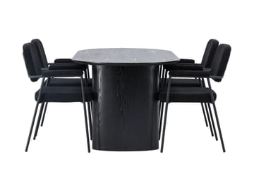 Isolde Matgrupp 180 cm Oval med 4 Yesterday stolar - Svart - Products - Möbler - Bord & matgrupp - Matgrupp