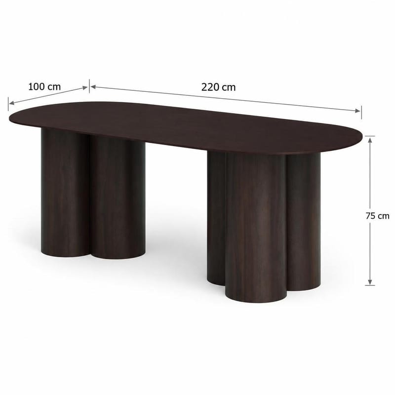 Juno Matbord Oval 220x100 cm Fanér - Rökt ek - Products - Möbler - Bord & matgrupp - Matbord & köksbord