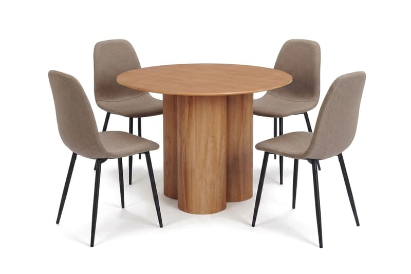 Juno Matgrupp runt 110 cm Ek med 4 Nibe Matstolar - Ek - Products - Möbler - Bord & matgrupp - Matgrupp