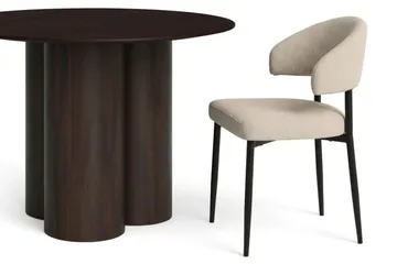 Juno Matgrupp runt 110 cm Rökt Ek med 4 Sawako Matstolar - Rökt ek - Products - Möbler - Bord & matgrupp - Matgrupp