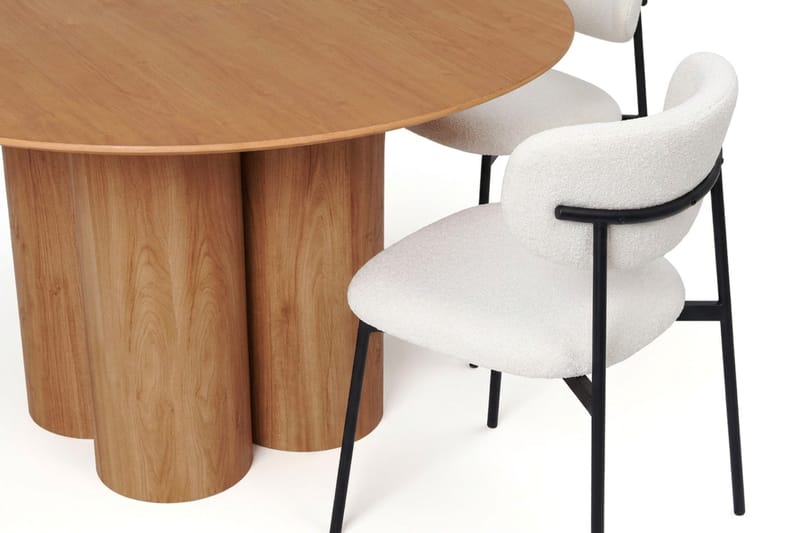 Juno Matgrupp runt 130 cm Ek med 6 Lucy Matstolar - Ek - Products - Möbler - Bord & matgrupp - Matgrupp