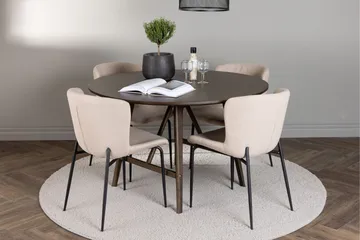 Kaseidon Matgrupp 100 cm Rund med 4 Modesto stolar - Beige - Products - Möbler - Bord & matgrupp - Matgrupp