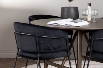 Kaseidon Matgrupp 100 cm Rund med 4 Selma Stolar - Mörkbrun - Products - Möbler - Bord & matgrupp - Matgrupp