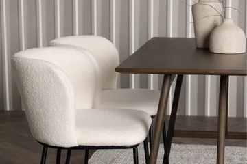 Kaseidon Matgrupp 120 cm Rektangulär med 4 Edina Stolar - Mörkbrun - Products - Möbler - Bord & matgrupp - Matgrupp