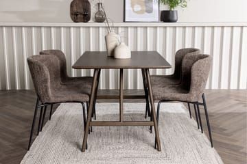 Kaseidon Matgrupp 120 cm Rektangulär med 4 Modesto stolar - Mörkbrun - Products - Möbler - Bord & matgrupp - Matgrupp