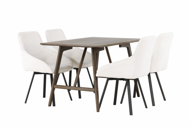 Kaseidon Matgrupp 120 cm Rektangulär med 4 Rosie stolar - Beige - Products - Möbler - Bord & matgrupp - Matgrupp