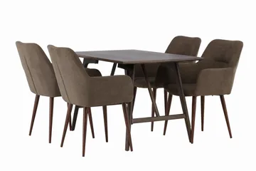 Kaseidon Matgrupp 120 cm Rektangulär med 4 Tomorrow stolar - Brun - Products - Möbler - Bord & matgrupp - Matgrupp