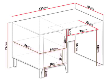 Aggarwal Skrivbord 135 cm - Products - Möbler - Bord & matgrupp - Kontorsbord - Datorbord