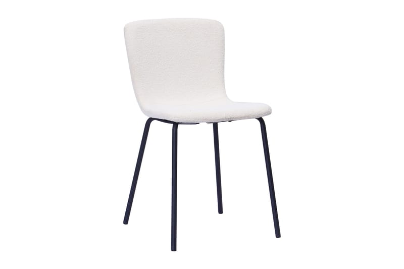Kopparbo Matbord 106 cm med 4 Katy Matstolar - White / Vit Bouclé / Metallben Svart - Products - Möbler - Bord & matgrupp - Matgrupp