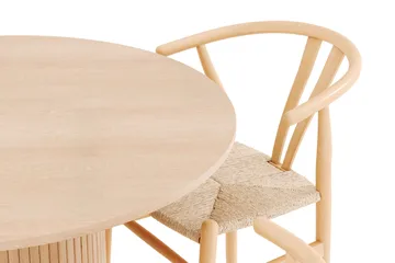 Kopparbo Matgrupp 106 cm Rund Förlängningsbart med 4 Dastoori Matstolar - Whitewash - Products - Möbler - Bord & matgrupp - Matgrupp