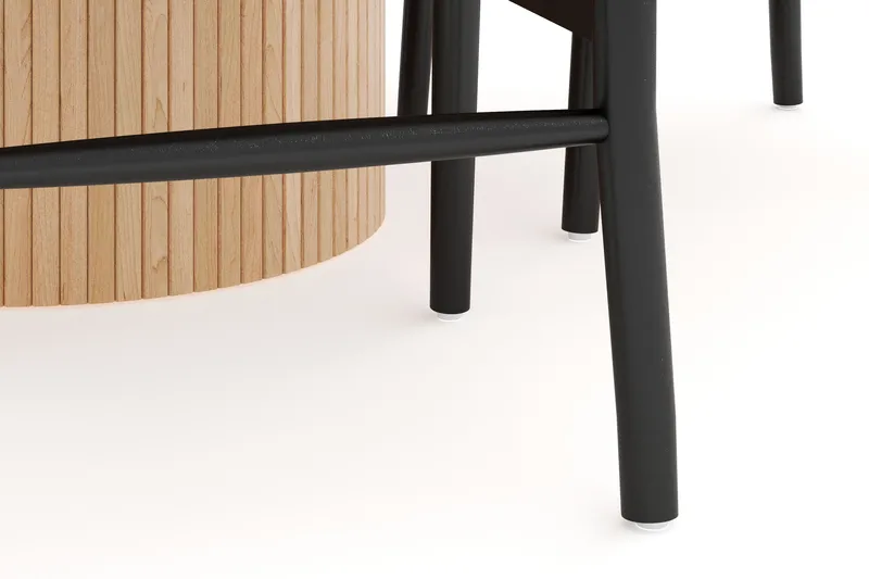 Kopparbo Matgrupp 130 cm Rund Förlängningsbart med 4 Dastoori Matstolar - Whitewash - Products - Möbler - Bord & matgrupp - Matgrupp