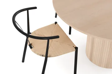 Kopparbo Matgrupp 130 cm Rund inkl 4 Elysia Stolar - Beige/Svart - Products - Möbler - Bord & matgrupp - Matgrupp