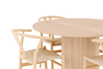 Kopparbo Matgrupp 130 cm Rund med 4 Dastoori Matstolar - Beige - Products - Möbler - Bord & matgrupp - Matgrupp