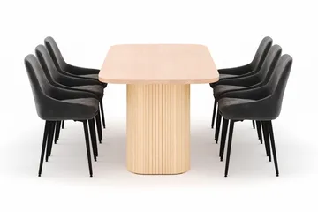 Kopparbo Matgrupp 200x90cm med 6 Alsarp Matstolar - Natural - Products - Möbler - Bord & matgrupp - Matgrupp