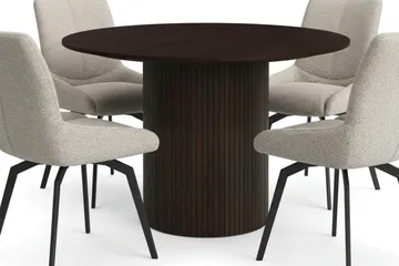 Kopparbo Matgrupp runt 110 cm Rökt Ek med 4 Mora Matstolar - Rökt ek - Products - Möbler - Bord & matgrupp - Matgrupp