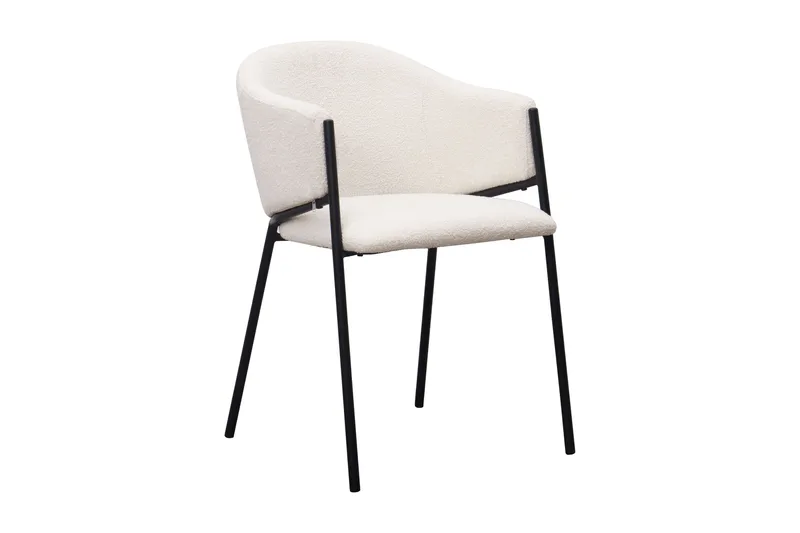 Kopparbo Runt Matbord 120 cm med 4 Filip Matstolar - Mörkbrun / Vit Bouclé - Products - Möbler - Bord & matgrupp - Matgrupp