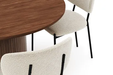 Kopparbo Runt Matbord 120 cm med 4 Gemmiano Stolar - Mörkbrun - Products - Möbler - Bord & matgrupp - Matgrupp