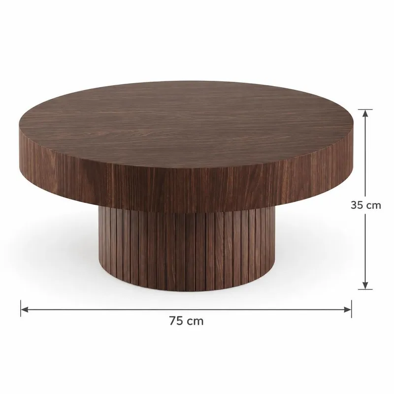 Kopparbo Soffbord 75 cm Runt Valnöt - Valnöt - Products - Möbler - Bord & matgrupp - Soffbord
