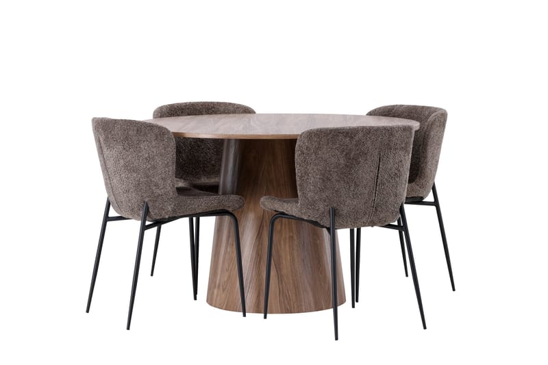 Lanzo Matgrupp 120 cm Rund med 4 Modesto Stolar - Natur - Products - Möbler - Bord & matgrupp - Matgrupp