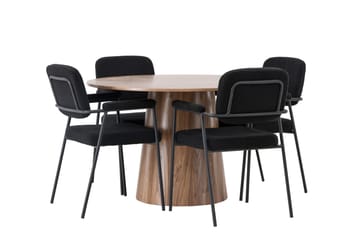 Lanzo Matgrupp 120 cm Rund med 4 Yesterday Stolar - Natur - Products - Möbler - Bord & matgrupp - Matgrupp