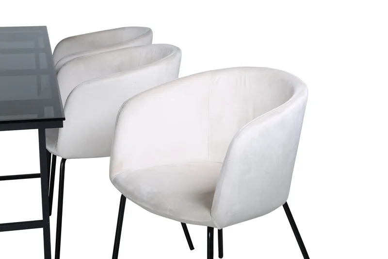 Leif Matgrupp 200 cm Rektangulär med 6 Berit stolar - Beige - Products - Möbler - Bord & matgrupp - Matgrupp