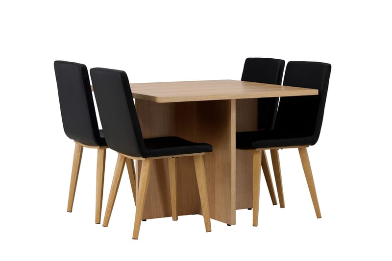 Leo Matgrupp 100 cm Rektangulär med 4 Today stolar - Svart - Products - Möbler - Bord & matgrupp - Matgrupp