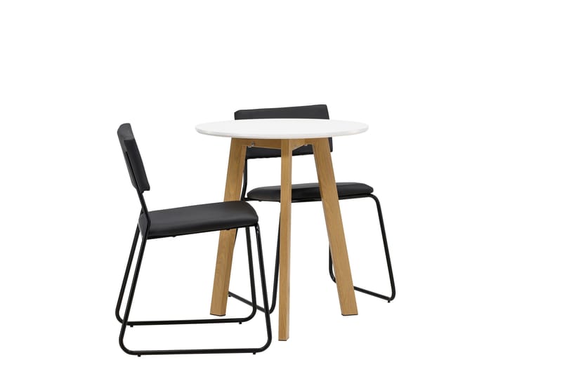 Leonora Matgrupp 65 cm Rund med 2 Kenth Stolar - Svart - Products - Möbler - Bord & matgrupp - Matgrupp