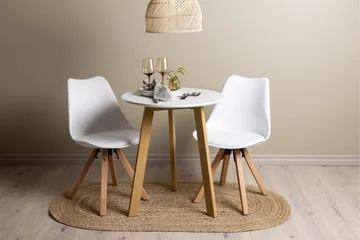 Leonora Matgrupp  65 cm Rund med 2 Zeno stolar - Vit - Products - Möbler - Bord & matgrupp - Matgrupp