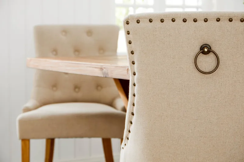 Lyon Förlängningsbar Matgrupp 200 cm med 6 Viktoria Fåtölj - Brunt Trä / Natur Beige - Products - Möbler - Bord & matgrupp - Matgrupp