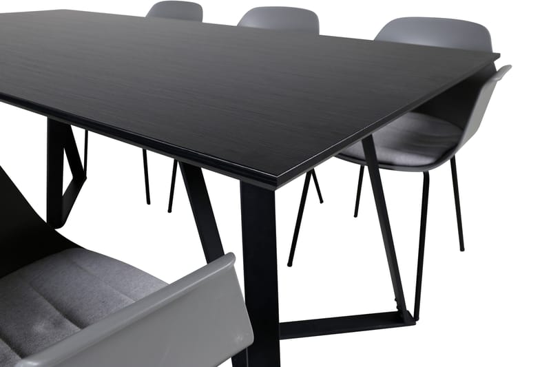 Marina Matgrupp 180 cm Rektangulär med 6 Comfort stolar - Svart - Products - Möbler - Bord & matgrupp - Matgrupp