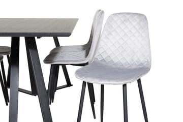 Marina Matgrupp 180 cm Rektangulär med 6 Polar stolar - Svart - Products - Möbler - Bord & matgrupp - Matgrupp