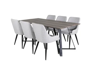 Marina Matgrupp 180 cm Rektangulär med 6 Plaza stolar - Svart - Products - Möbler - Bord & matgrupp - Matgrupp