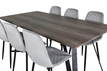 Marina Matgrupp 180 cm Rektangulär med 6 Polar stolar - Svart - Products - Möbler - Bord & matgrupp - Matgrupp