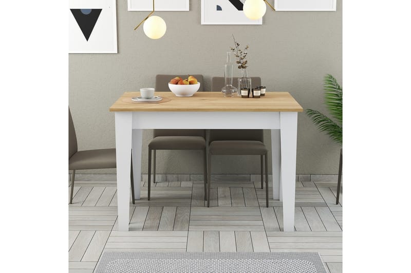 Levents Matbord 110x72 cm Vit/Brun - Hanah Home - Products - Möbler - Bord & matgrupp - Matbord & köksbord
