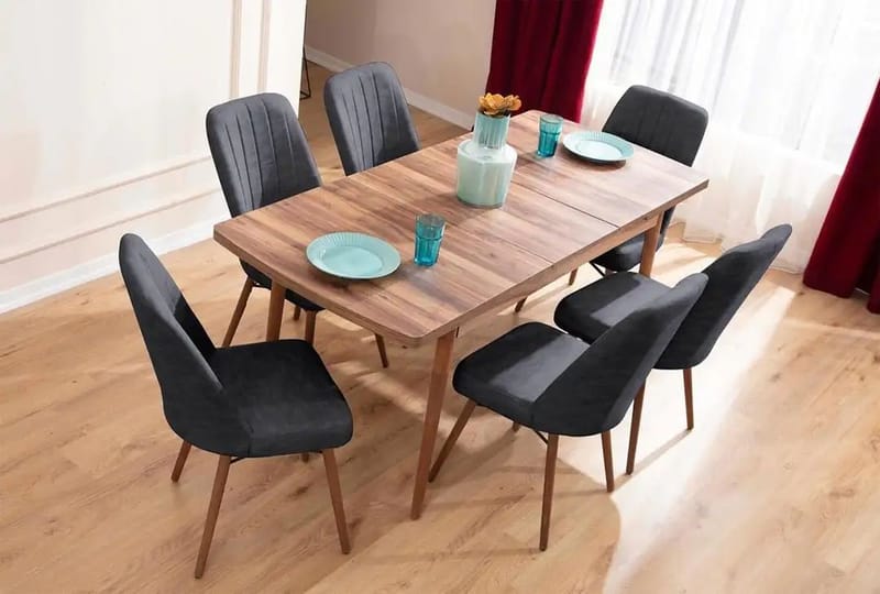 Teral Matgrupp Förlängningsbar 130-170 cm med 6 Stolar - Products - Möbler - Bord & matgrupp - Matgrupp