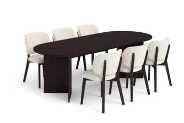220 cm - Vitlaserad ek