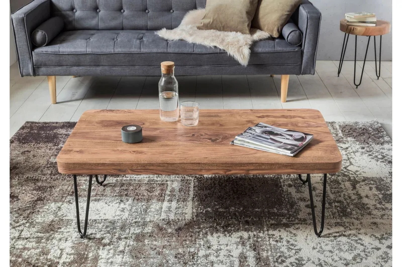 Mayotte Soffbord 115 cm, Akacia/Svart