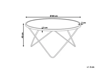 Meerah Soffbord 80 cm Runt - Glas/Svart/Guld - Products - Möbler - Bord & matgrupp - Soffbord