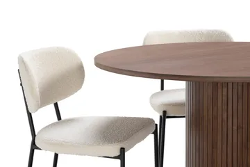 Noira Matbord 120 cm Massiv Valnöt Runt med 4st Gemmiano Mat - Brun - Products - Möbler - Bord & matgrupp - Matgrupp