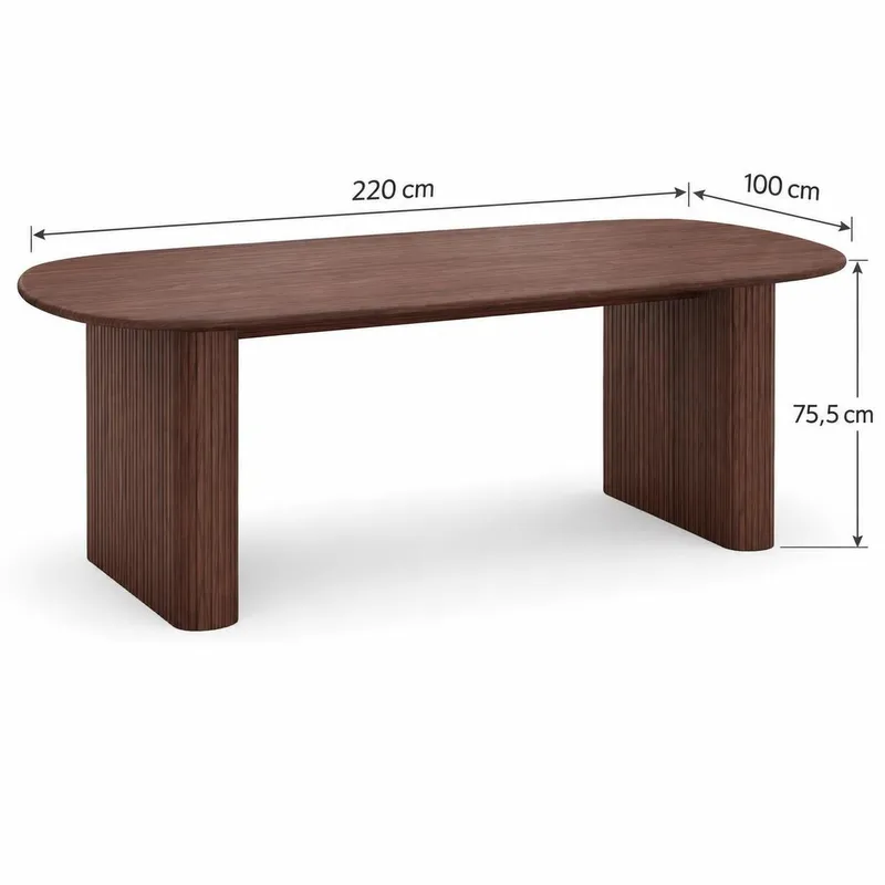 Noira Matbord 220x100 cm Fanér - Valnöt - Products - Möbler - Bord & matgrupp - Matbord & köksbord