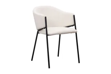 Noira Ovalt Matbord 220 cm med 6 Filip Matstolar - Svart / Vit Bouclé - Products - Möbler - Bord & matgrupp - Matgrupp