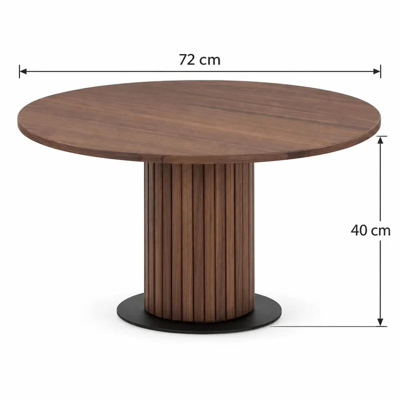 Noira Soffbord 72 cm Runt - Valnöt - Products - Möbler - Bord & matgrupp - Soffbord