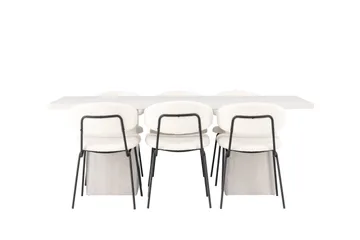 Olga Matgrupp 200 cm Rektangulär med 6 Chico Stolar - Vit - Products - Möbler - Bord & matgrupp - Matgrupp