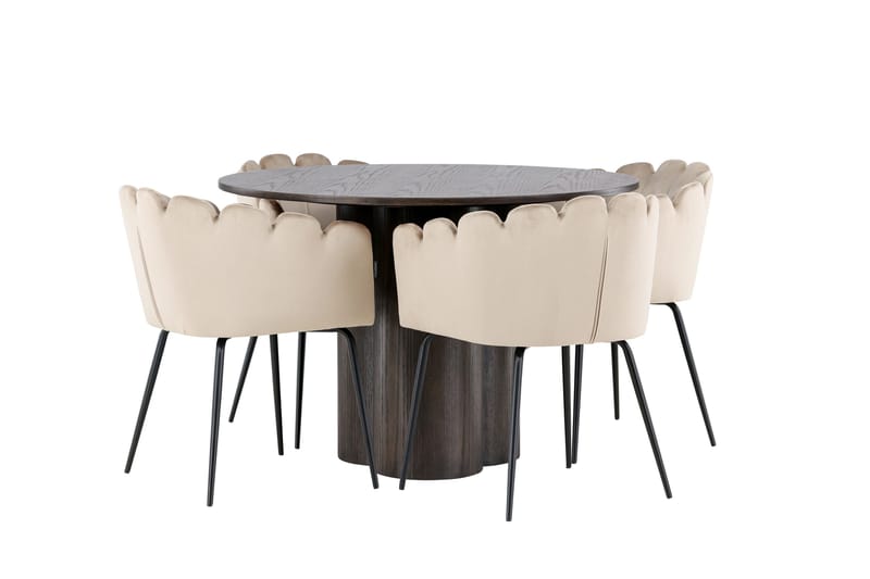 Olivia Matgrupp 110 cm Rund med 4 Limhamn stolar - Beige - Products - Möbler - Bord & matgrupp - Matgrupp