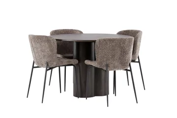Olivia Matgrupp 110 cm Rund med 4 Modesto stolar - Beige - Products - Möbler - Bord & matgrupp - Matgrupp